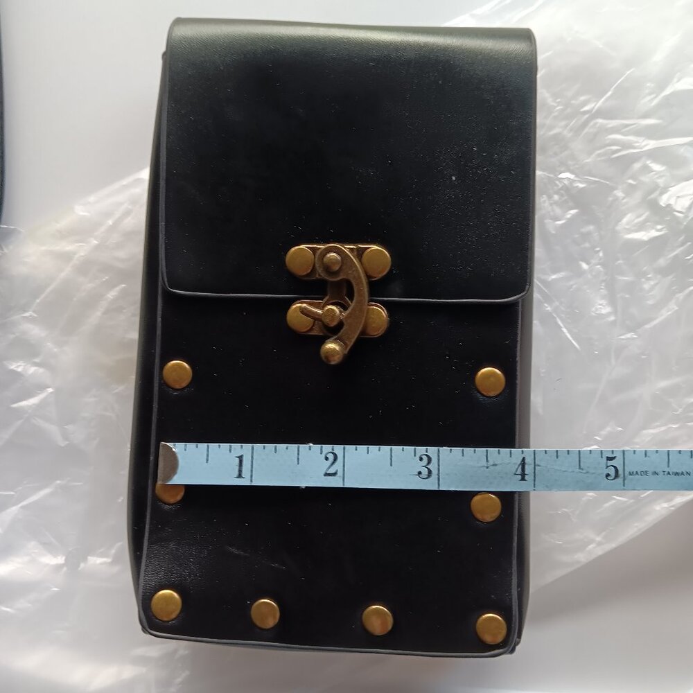 New Belt Bag Pouch Cellphone Holder Faux Leather Black 6.5" x 4" Detachable Belt - Picture 8 of 11